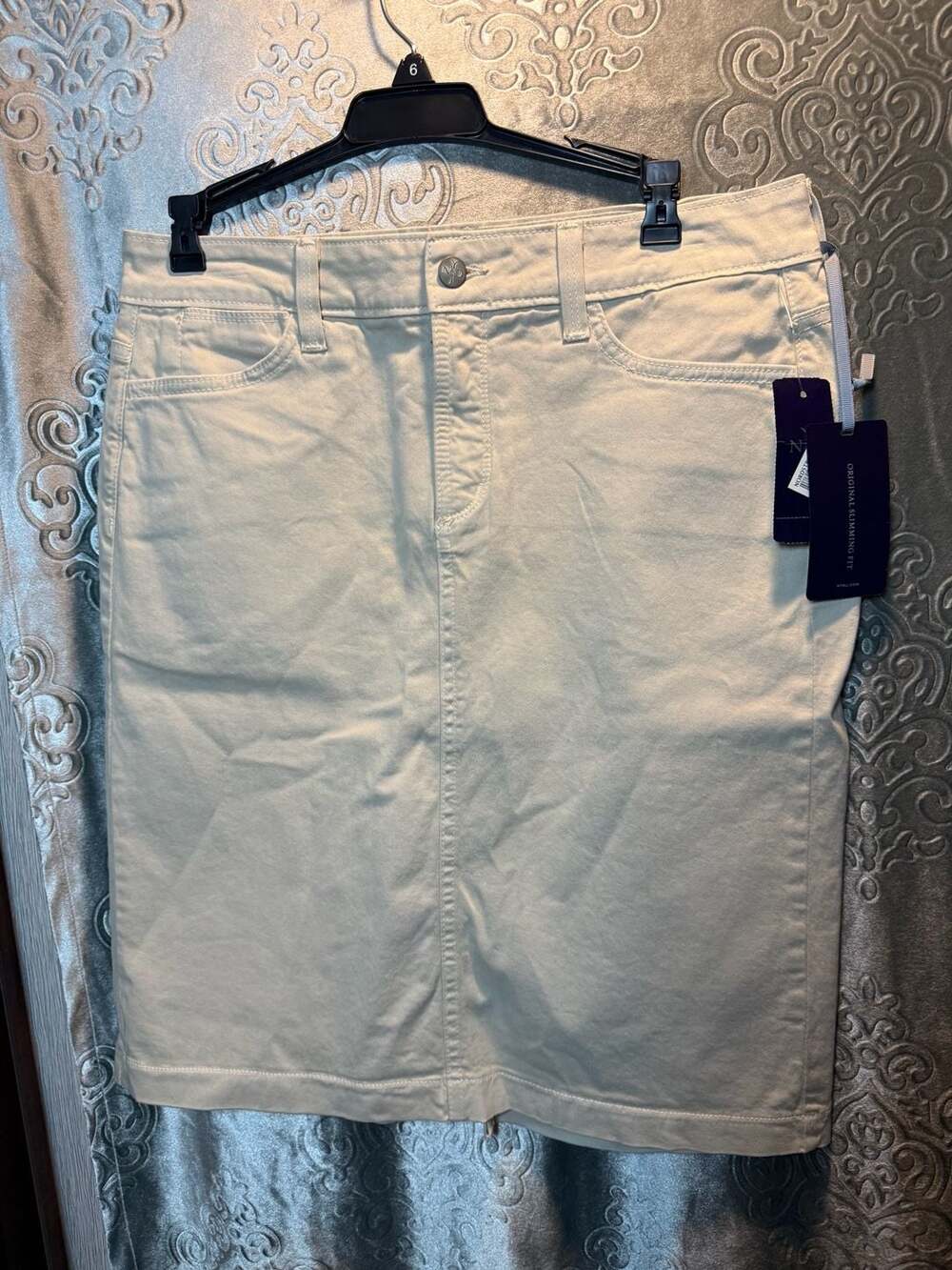 NYDJ Original Slimming Fit Denim Skirt Off-White